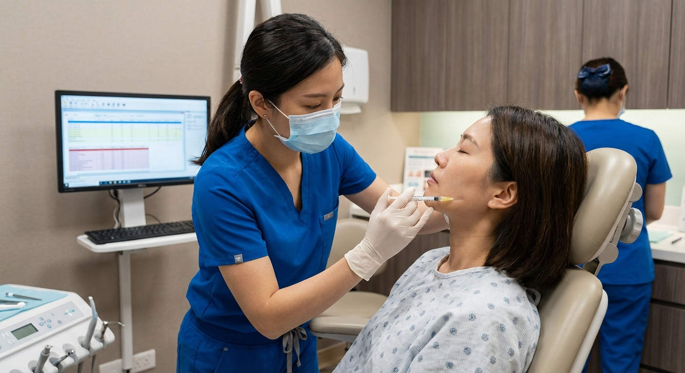 Woman holding jaw in pain before Botox TMJ treatment consultation